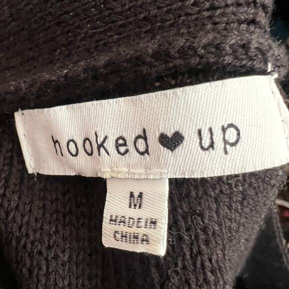 Black Butterfly Button Up Cardigan Cottagecore Fairycore Y2K Vintage Medium - Picture 3 of 6